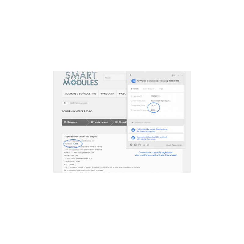 Conversiones de Google Ads para PrestaShop (antes AdWords)