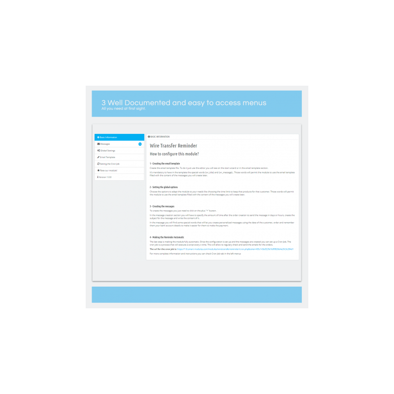 Módulo - Recordatorio de transferencias bancarias