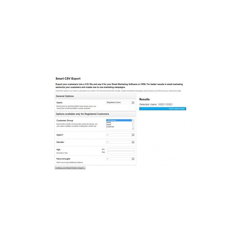 Listas CSV Inteligentes para prestashop