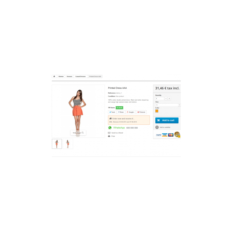 Módulo - Contacto por WhatsApp para prestashop